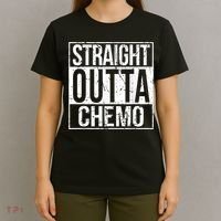 Straight Outta Chemo Battle Cancer Awareness T-Shirt thumb 4