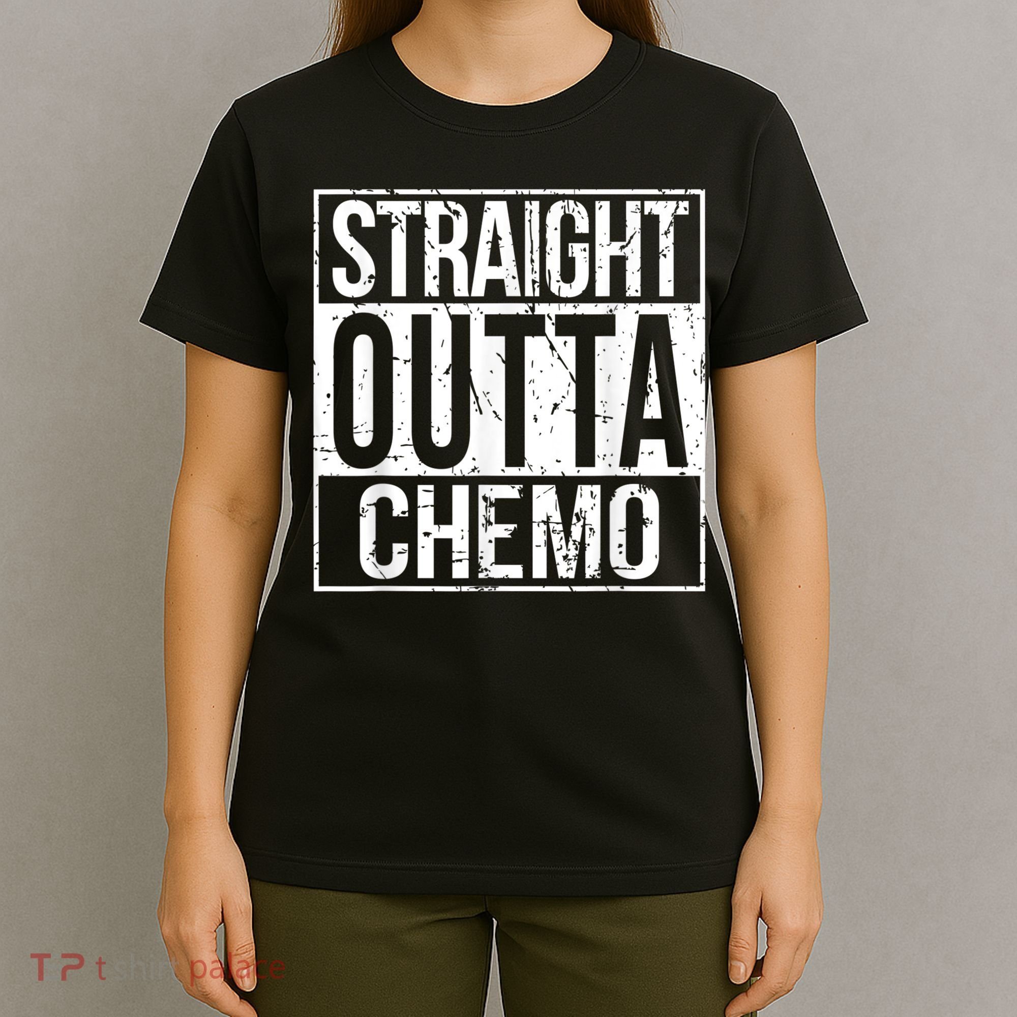 Straight Outta Chemo Battle Cancer Awareness T-Shirt