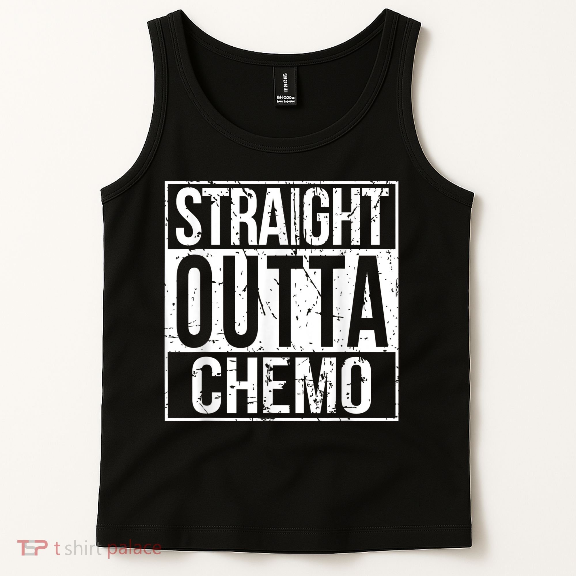 Straight Outta Chemo Battle Cancer Awareness Tank Top