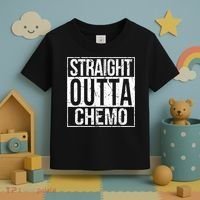 Straight Outta Chemo Battle Cancer Awareness Toddler T-Shirt thumb 3