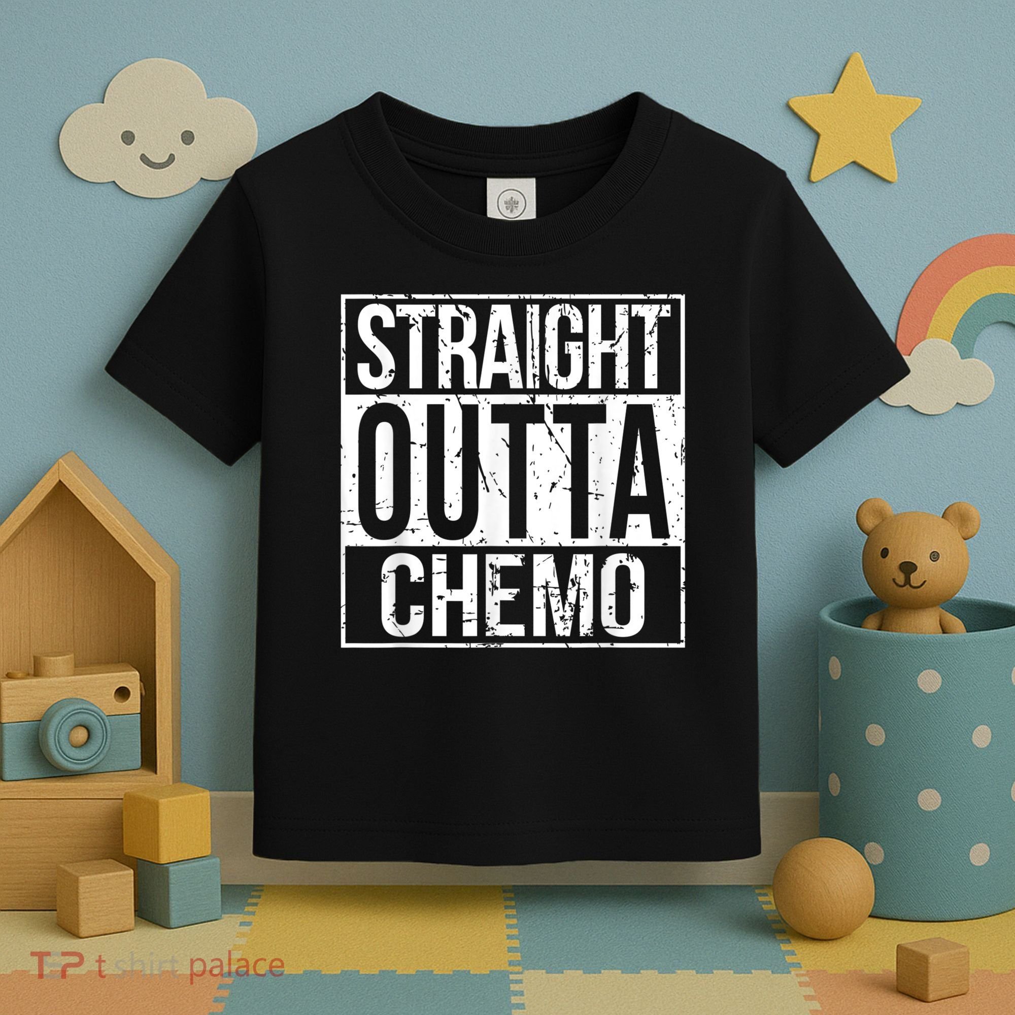 Straight Outta Chemo Battle Cancer Awareness Toddler T-Shirt
