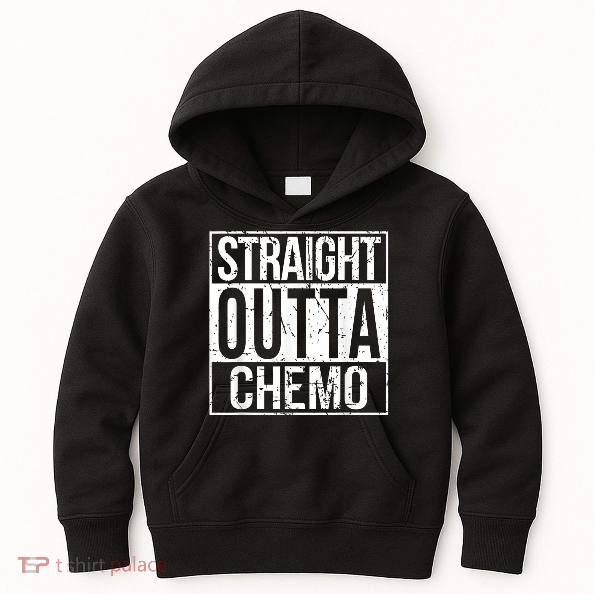 Straight Outta Chemo Battle Cancer Awareness Kids Hoodie