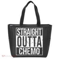 Straight Outta Chemo Battle Cancer Awareness Tote Bag thumb 0