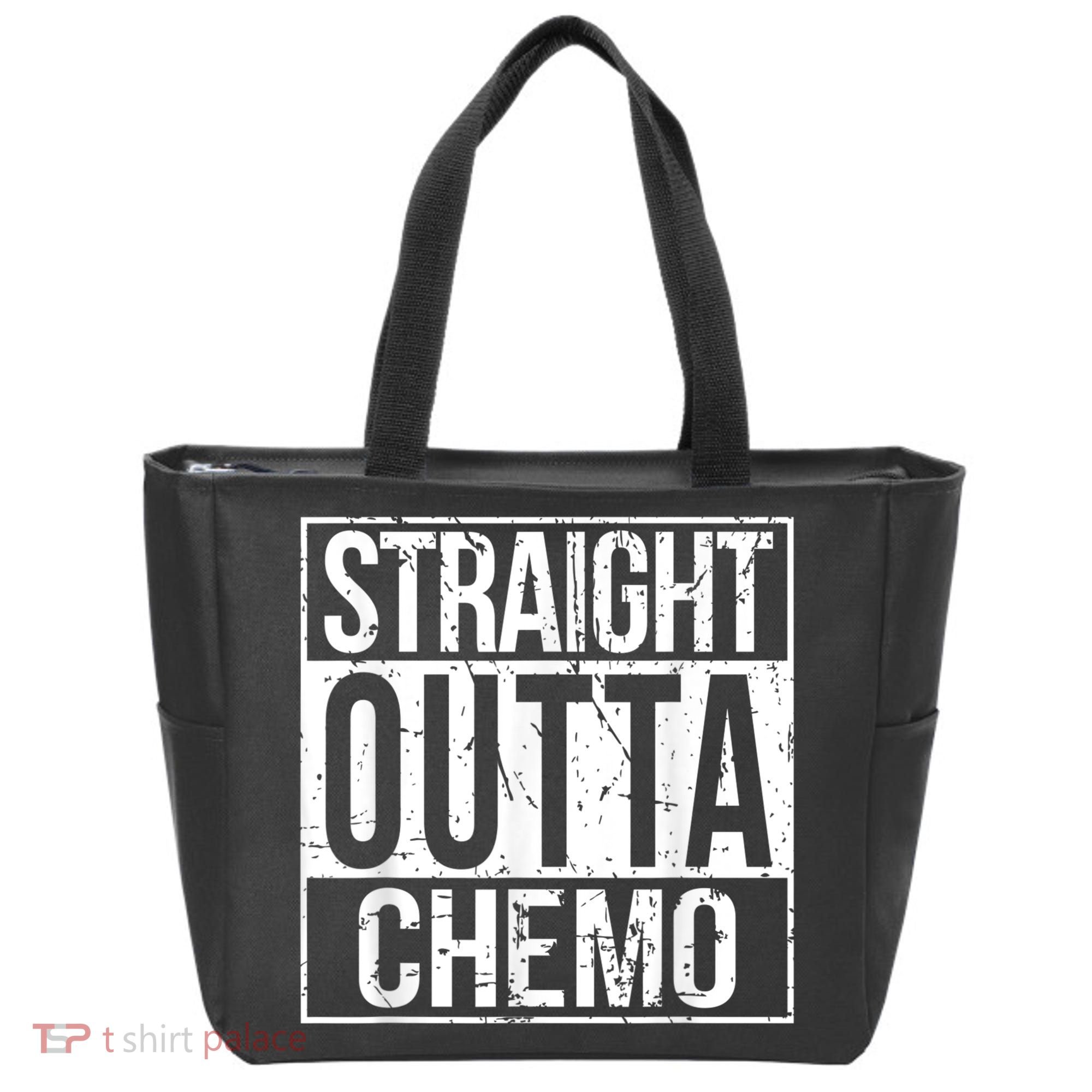 Straight Outta Chemo Battle Cancer Awareness Tote Bag