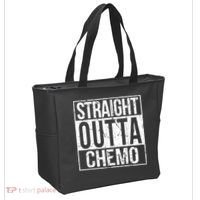 Straight Outta Chemo Battle Cancer Awareness Tote Bag thumb 2