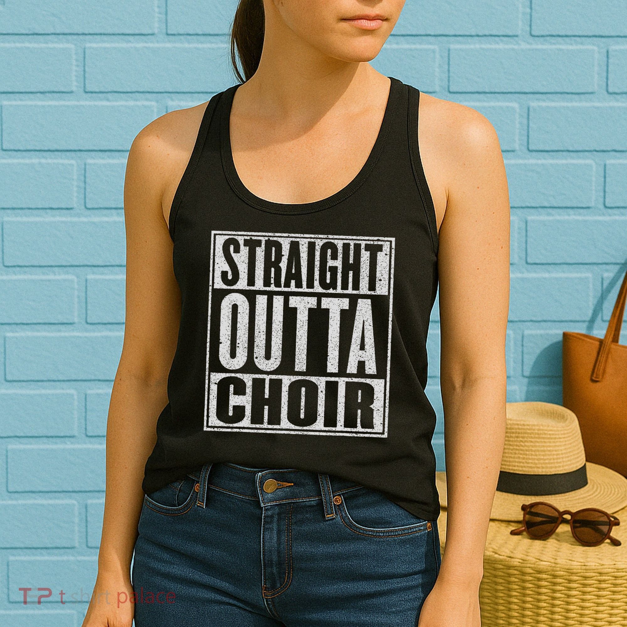 Straight Outta Choir Funny Music Singer Gift Women's Tank Top
