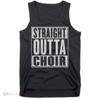 Straight Outta Choir Funny Music Singer Gift Tank Top thumb 0