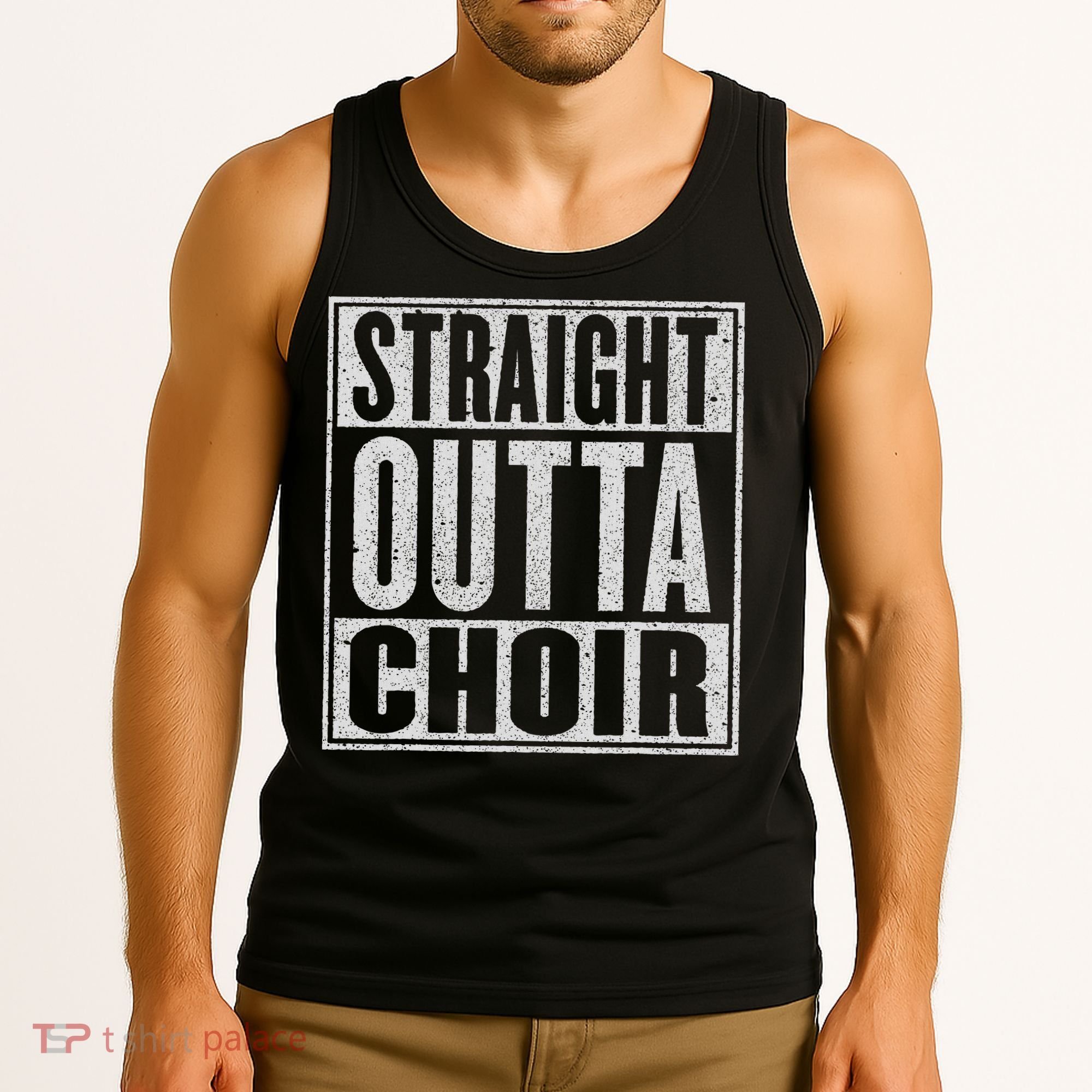Straight Outta Choir Funny Music Singer Gift Tank Top