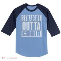 Straight Outta Choir Funny Music Singer Gift Raglan Baseball Sleeve Shirt thumb 0