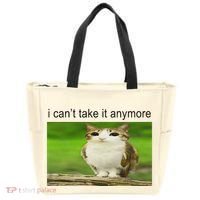 Silly Owl Cat Meme I CanT Take It Anymore Tote Bag thumb 0