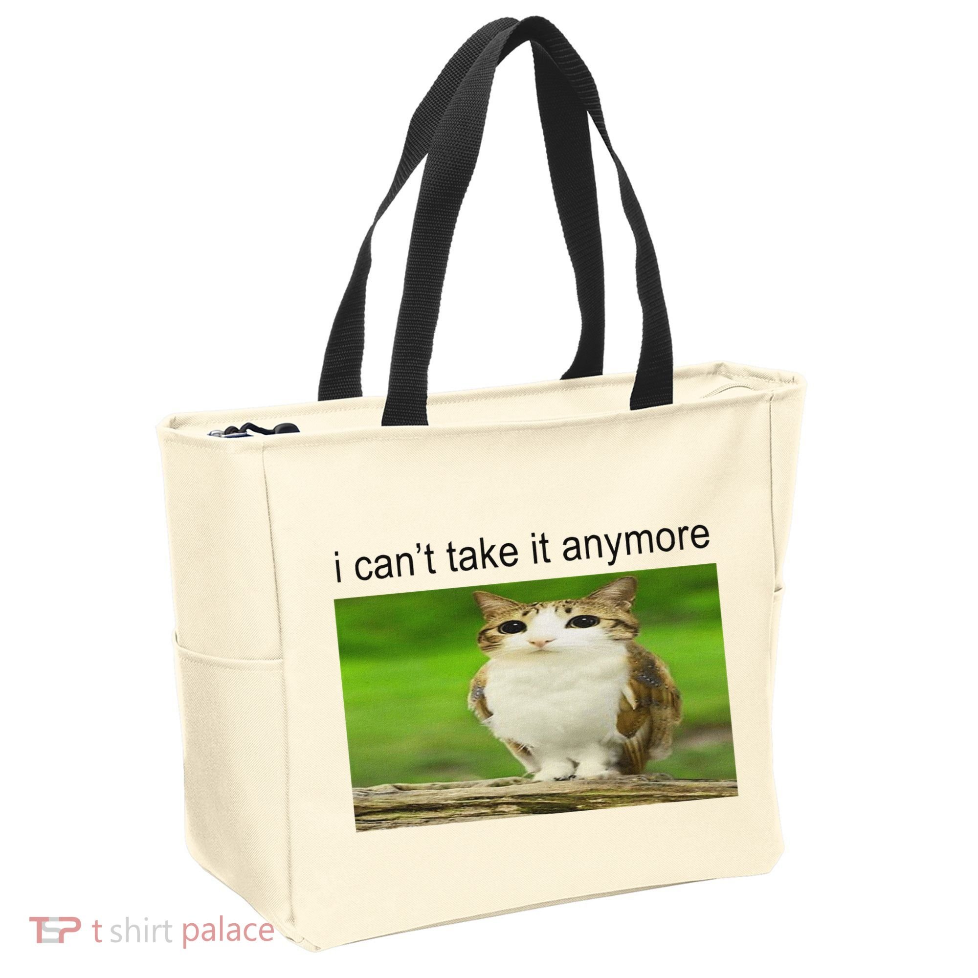 Silly Owl Cat Meme I CanT Take It Anymore Tote Bag