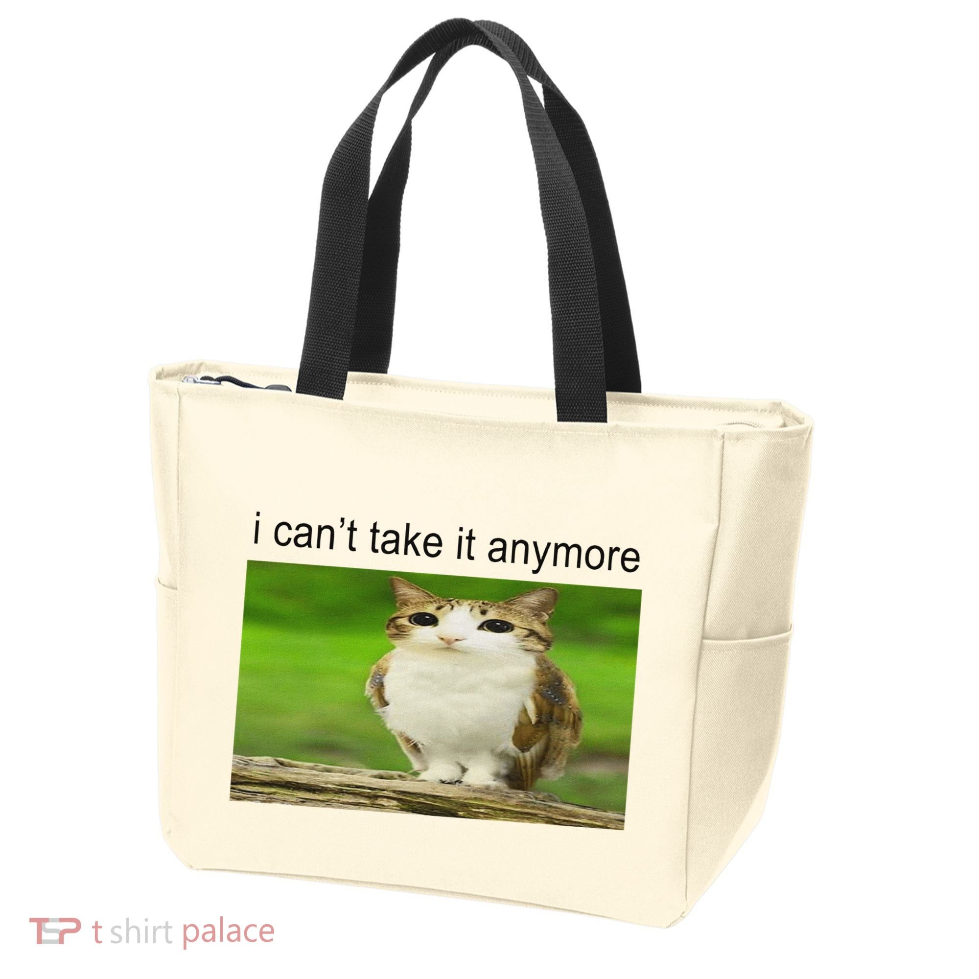 Silly Owl Cat Meme I CanT Take It Anymore Tote Bag