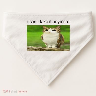 Silly Owl Cat Meme I CanT Take It Anymore USA-Made Doggie Bandana