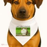 Silly Owl Cat Meme I CanT Take It Anymore USA-Made Doggie Bandana thumb 1