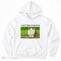 Silly Owl Cat Meme I CanT Take It Anymore Hoodie thumb 0