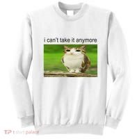 Silly Owl Cat Meme I CanT Take It Anymore Sweatshirt thumb 0
