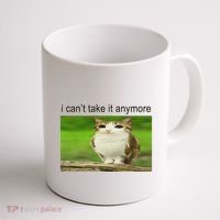Silly Owl Cat Meme I CanT Take It Anymore Coffee Mug thumb 1