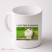 Silly Owl Cat Meme I CanT Take It Anymore Coffee Mug thumb 0