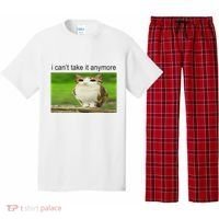 Silly Owl Cat Meme I CanT Take It Anymore Pajama Set thumb 0