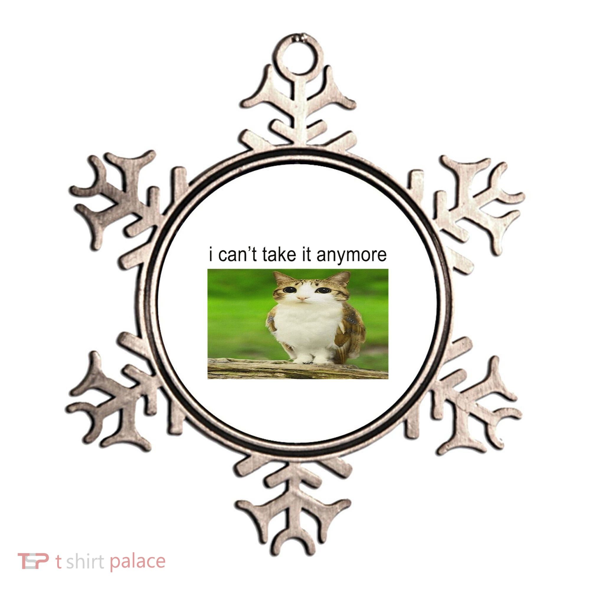 Silly Owl Cat Meme I CanT Take It Anymore Ornament