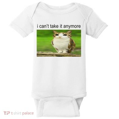 Silly Owl Cat Meme I CanT Take It Anymore Baby Bodysuit