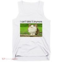 Silly Owl Cat Meme I CanT Take It Anymore Tank Top thumb 0