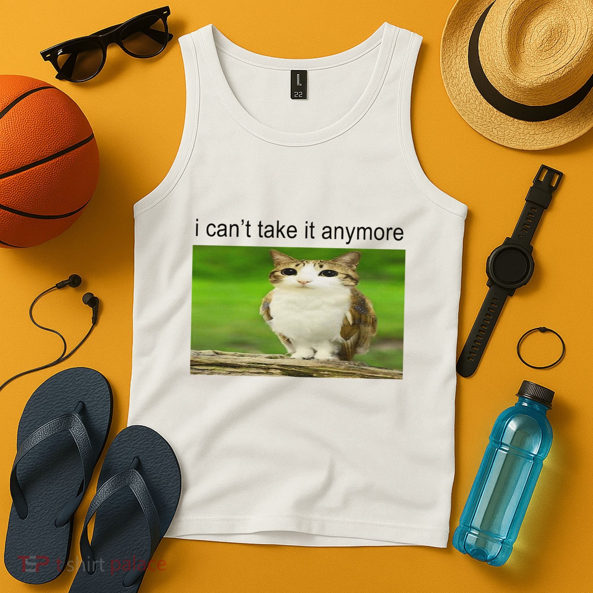 Silly Owl Cat Meme I CanT Take It Anymore Tank Top