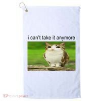 Silly Owl Cat Meme I CanT Take It Anymore Golf Towel thumb 0