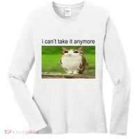 Silly Owl Cat Meme I CanT Take It Anymore Women's Long Sleeve Shirt thumb 0