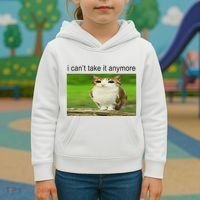 Silly Owl Cat Meme I CanT Take It Anymore Kids Hoodie thumb 3
