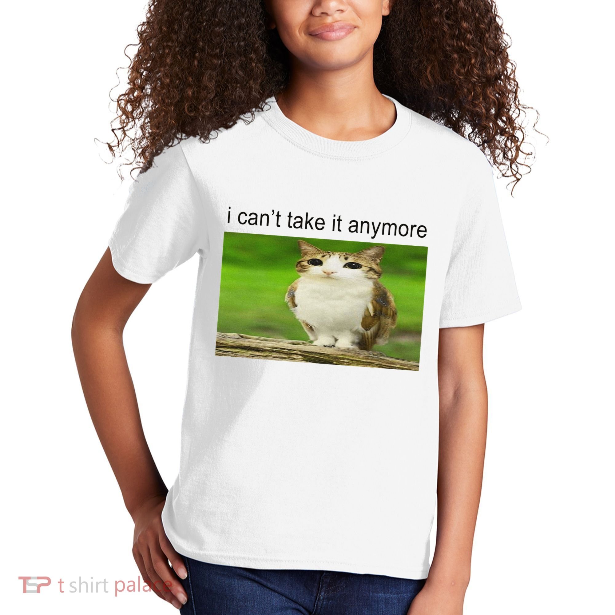 Silly Owl Cat Meme I CanT Take It Anymore Kids T-Shirt