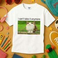 Silly Owl Cat Meme I CanT Take It Anymore Kids T-Shirt thumb 3