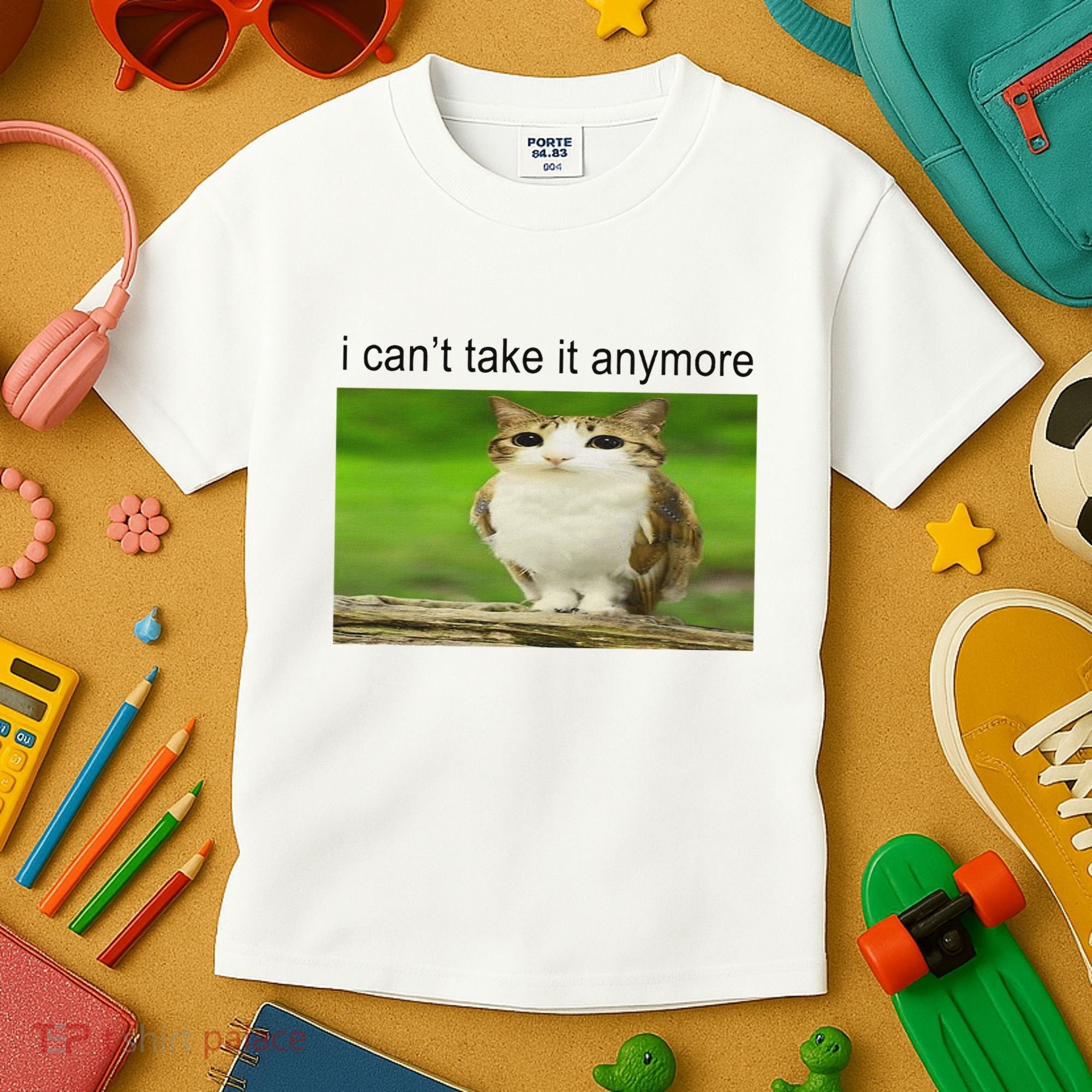 Silly Owl Cat Meme I CanT Take It Anymore Kids T-Shirt