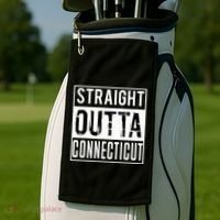 Straight Outta Connecticut Connecticut Golf Towel thumb 2