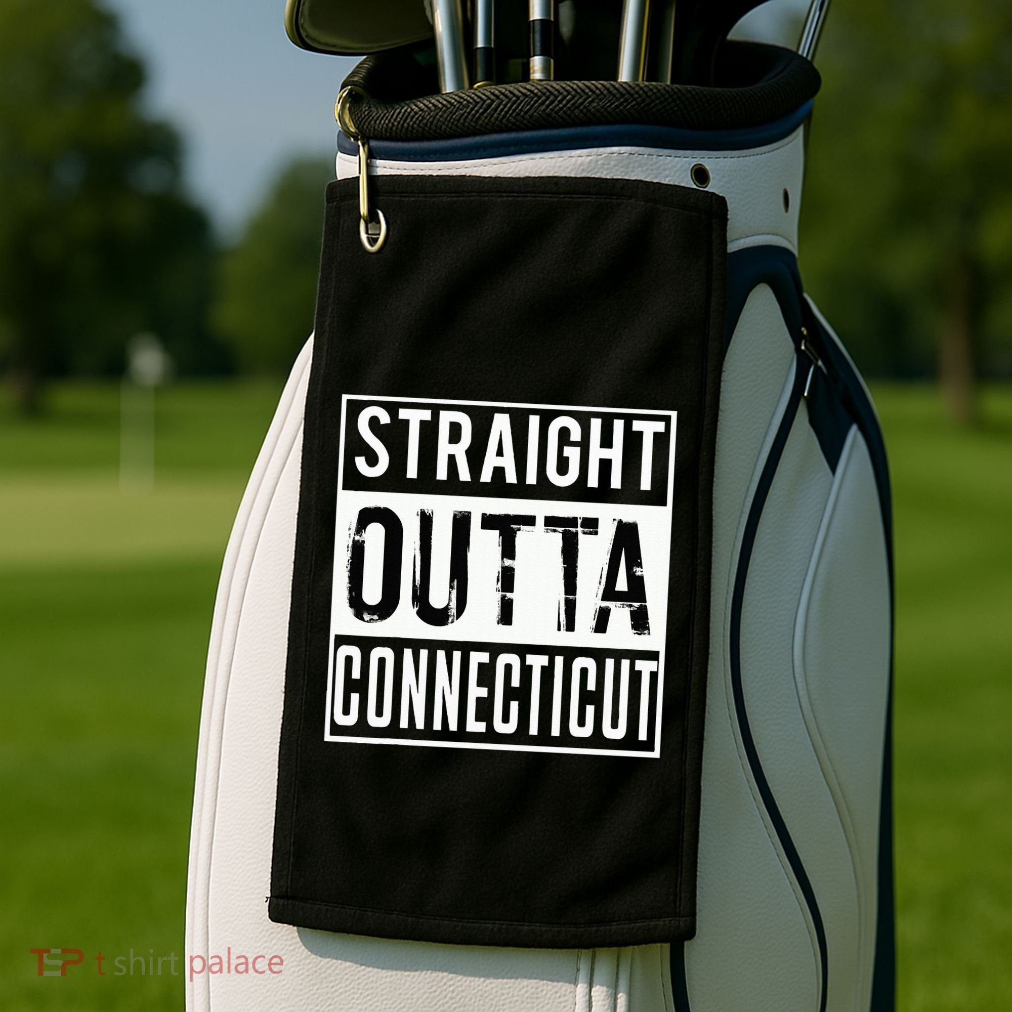 Straight Outta Connecticut Connecticut Golf Towel