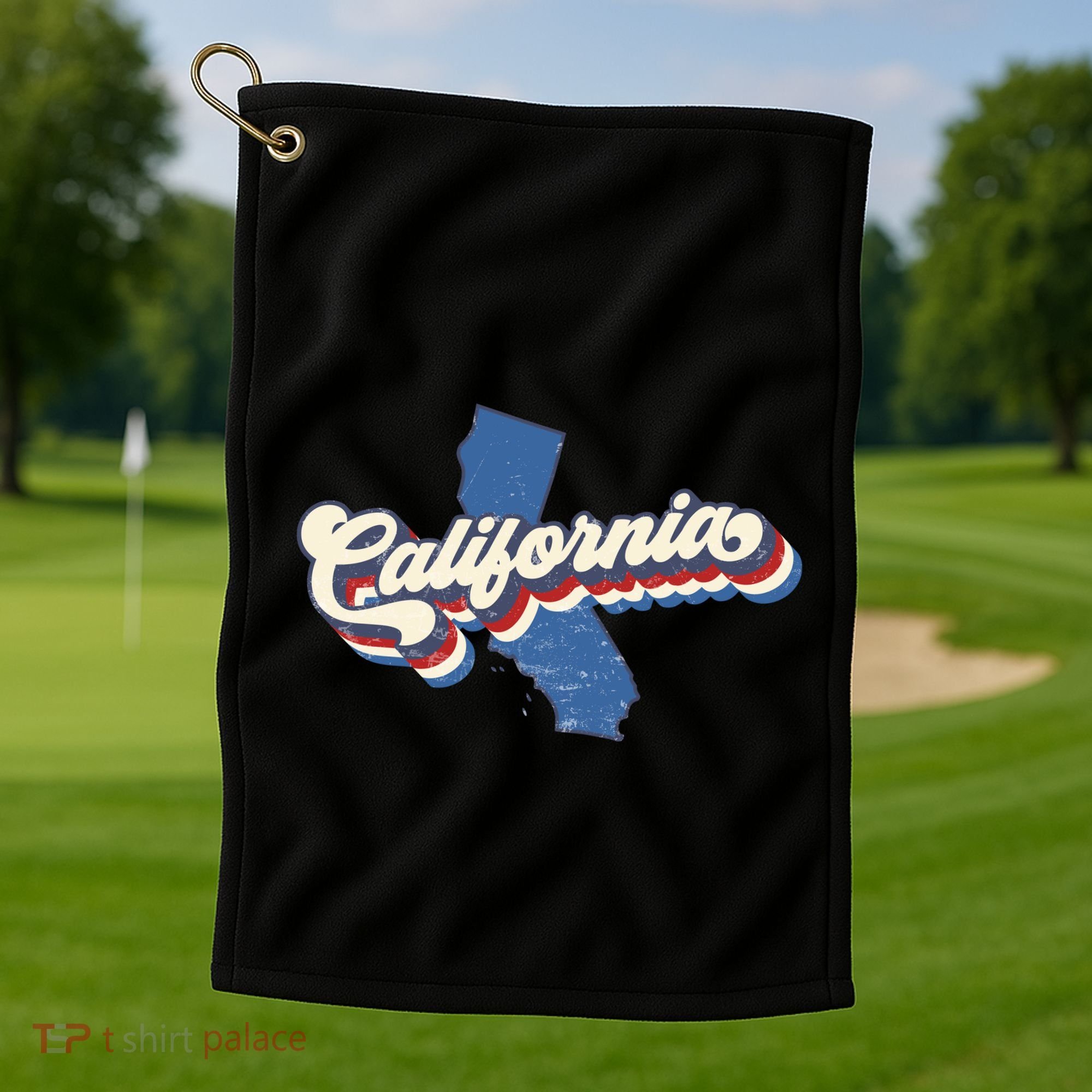 State Of California Retro Logo Golf Towel