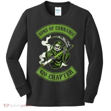 Sons Of Cannabis 420 Chapter Kids Long Sleeve Shirt
