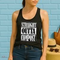 Straight Outta Compost Funny Garden Homestead Composting Women's Tank Top thumb 2