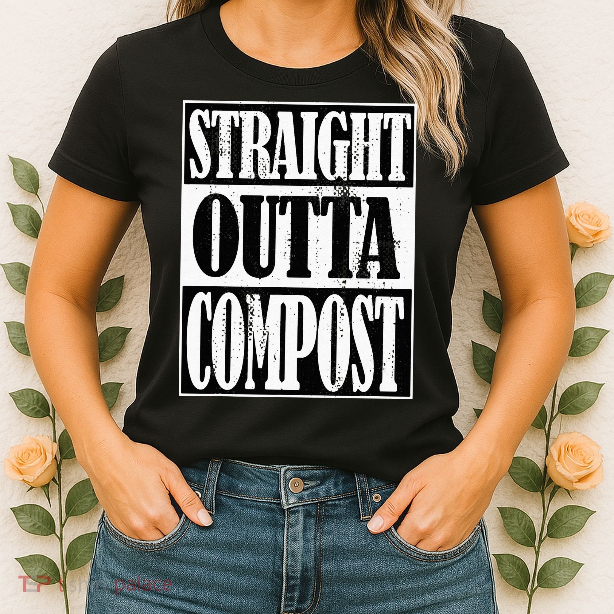 Straight Outta Compost Funny Garden Homestead Composting Women's T-Shirt