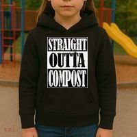 Straight Outta Compost Funny Garden Homestead Composting Kids Hoodie thumb 3