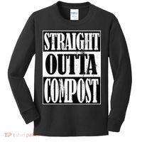 Straight Outta Compost Funny Garden Homestead Composting Kids Long Sleeve Shirt thumb 0