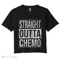 Straight Outta Chemo Chemotherapy Cancer Treatment Women's Crop Top Tee thumb 0