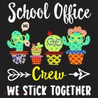 School Office Crew We Stick Together Funny Cactus Beanie thumb 2