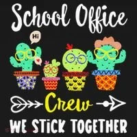 School Office Crew We Stick Together Funny Cactus Women's Hoodie thumb 2