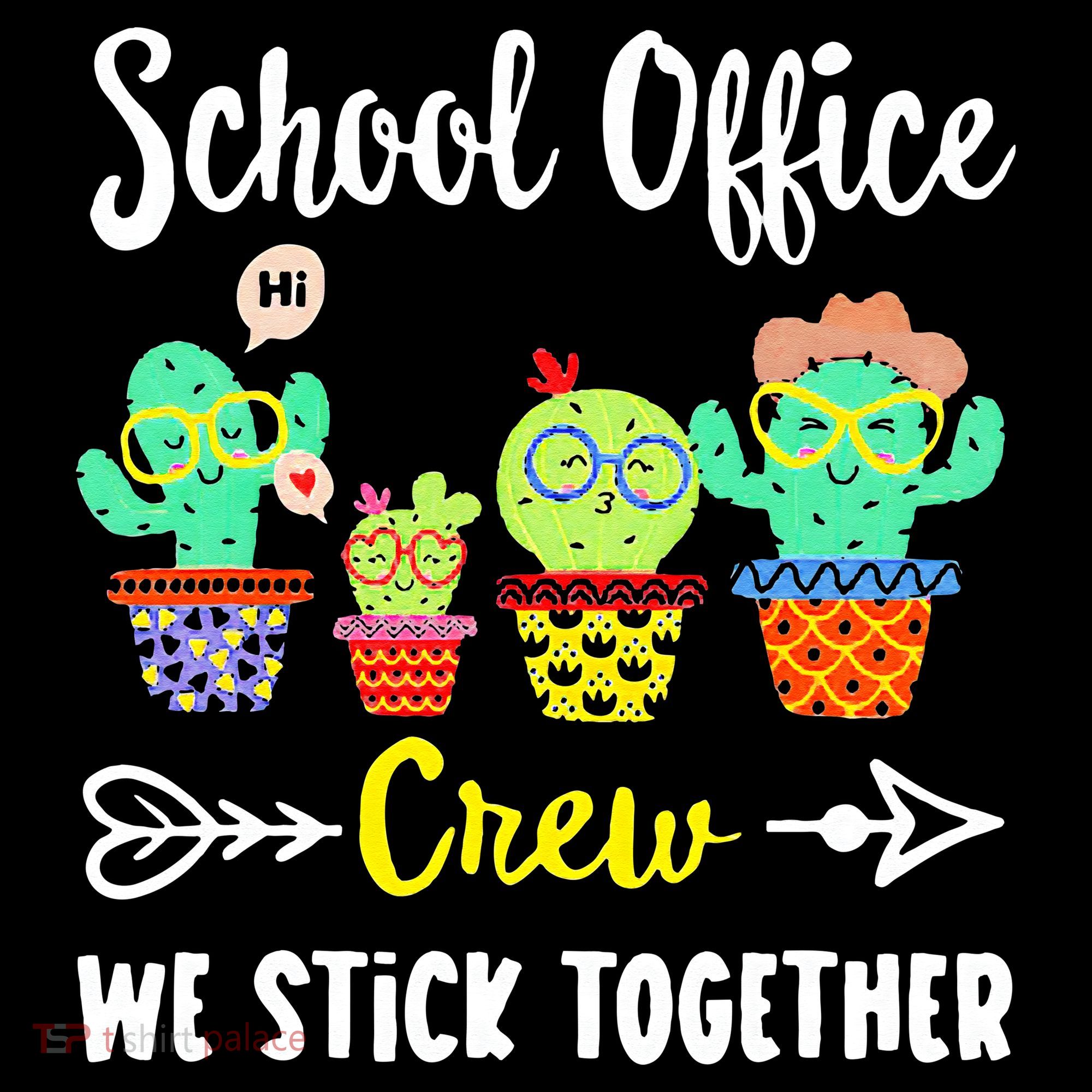 School Office Crew We Stick Together Funny Cactus Women's Tank Top