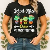 School Office Crew We Stick Together Funny Cactus Women's T-Shirt thumb 2