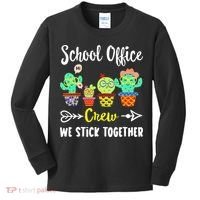 School Office Crew We Stick Together Funny Cactus Kids Long Sleeve Shirt thumb 0