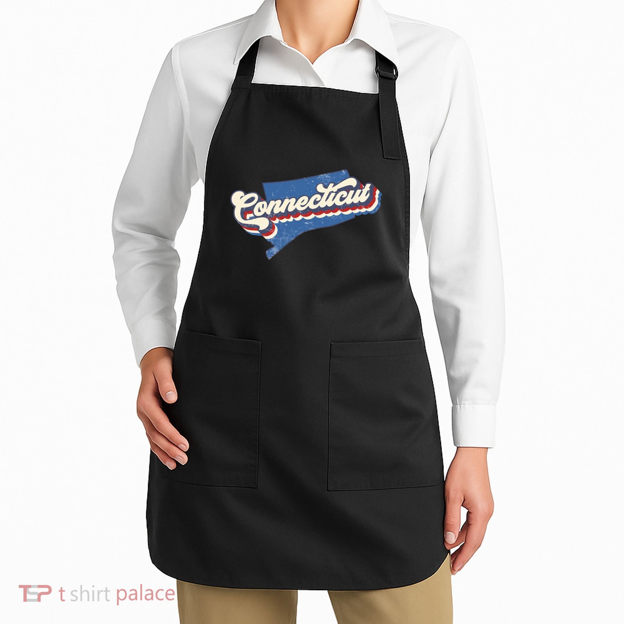 State Of Connecticut Retro Logo Apron