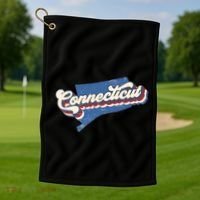 State Of Connecticut Retro Logo Golf Towel thumb 1
