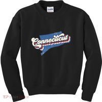 State Of Connecticut Retro Logo Kids Sweatshirt thumb 0